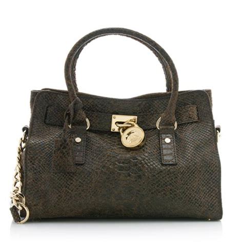 michael kors python hamilton satchel|michael kors medium signature.